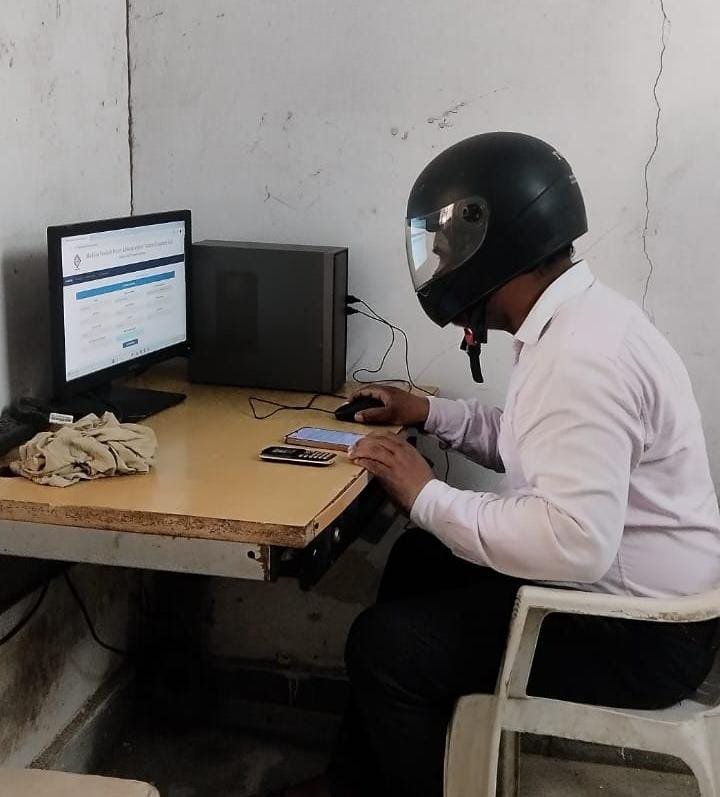 Computer operator Aashrit Mishra at the MPEB control room, Rewa