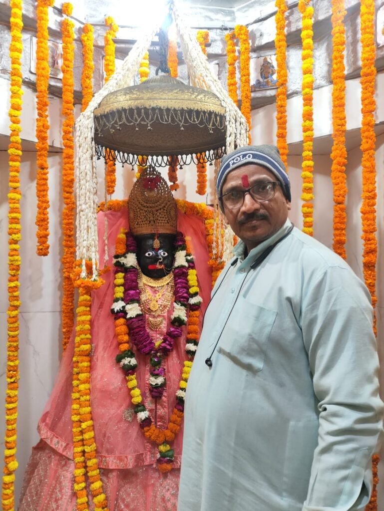 Chief priest Sanjay Budholiya at the Maa Khandho Kalika Mai temple, Govindgarh