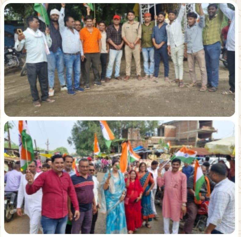तराई आंचल में भाजपा द्वारा निकाली गई भव्य तिरंगा यात्रा तीनो मंडलों की सयुक्त रही तिरंगा यात्रा देश भक्ति में डूबे दिखे लोग