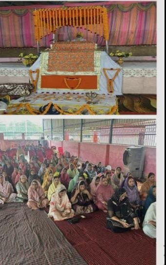Devotees at the Prakash Parv celebration in Gorbi Gurudwara